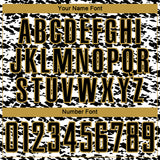 Custom White Black-Old Gold Geometric Fragment Splatter Sublimation Soccer Uniform Jersey