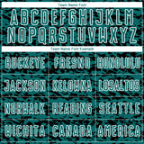 Custom Teal Black-White Geometric Fragment Splatter Sublimation Soccer Uniform Jersey