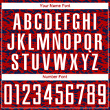 Custom Red White-Navy Geometric Fragment Splatter Sublimation Soccer Uniform Jersey