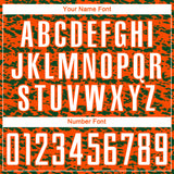 Custom Orange White-Green Geometric Fragment Splatter Sublimation Soccer Uniform Jersey