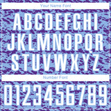 Custom Light Blue White-Purple Geometric Fragment Splatter Sublimation Soccer Uniform Jersey