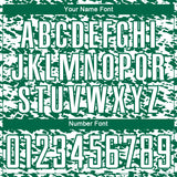 Custom White-Kelly Green Geometric Fragment Splatter Sublimation Soccer Uniform Jersey