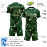 Custom Green-Cream Abstract Fluid Marble Sublimation Soccer Uniform Jersey