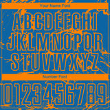 Custom Blue-Bay Orange Abstract Fluid Marble Sublimation Soccer Uniform Jersey