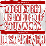 Custom White Red-Gray Brush Stroke Slashes And Dot Grid Sublimation Soccer Uniform Jersey