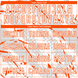 Custom White Orange-Gray Brush Stroke Slashes And Dot Grid Sublimation Soccer Uniform Jersey