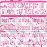 Custom White Pink-Gray Brush Stroke Slashes And Dot Grid Sublimation Soccer Uniform Jersey