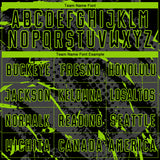 Custom Black Neon Green-Gray Brush Stroke Slashes And Dot Grid Sublimation Soccer Uniform Jersey