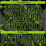 Custom Black Neon Green-Gray Brush Stroke Slashes And Dot Grid Sublimation Soccer Uniform Jersey