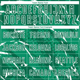 Custom Kelly Green-White Brush Stroke Slashes And Dot Grid Sublimation Soccer Uniform Jersey