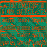 Custom Kelly Green-Orange Brush Stroke Slashes And Dot Grid Sublimation Soccer Uniform Jersey