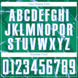 Custom Kelly Green White-Light Blue Brush Stroke Slashes And Dot Grid Sublimation Soccer Uniform Jersey
