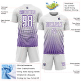 Custom White-Purple Geometric Hexagonal Dot Gradient Sublimation Soccer Uniform Jersey