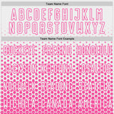 Custom White-Pink Geometric Hexagonal Dot Gradient Sublimation Soccer Uniform Jersey