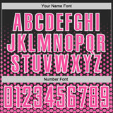 Custom Black Pink-White Geometric Hexagonal Dot Gradient Sublimation Soccer Uniform Jersey