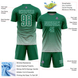 Custom Kelly Green-White Geometric Hexagonal Dot Gradient Sublimation Soccer Uniform Jersey