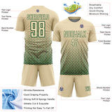 Custom Cream-Green Geometric Hexagonal Dot Gradient Sublimation Soccer Uniform Jersey