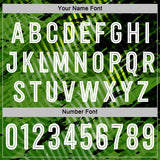 Custom Green White-Black Abstract Swirl Wave Grunge Splatter Sublimation Soccer Uniform Jersey
