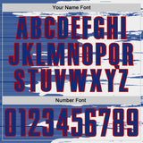 Custom White Royal-Red USA Style Patriotic Brush Stroke Sublimation Soccer Uniform Jersey
