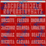 Custom Red Royal-White USA Style Patriotic Geometric Chevron Lines Sublimation Soccer Uniform Jersey