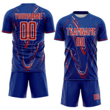 Custom Royal Red-White USA Style Patriotic Liquid Swirl Sublimation Soccer Uniform Jersey