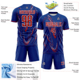 Custom Royal Red-White USA Style Patriotic Liquid Swirl Sublimation Soccer Uniform Jersey