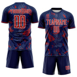 Custom US Navy Blue Red-White USA Style Patriotic American Bald Eagle Sublimation Soccer Uniform Jersey
