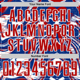 Custom Royal Red-White USA Style Patriotic Liquid Swirl Sublimation Soccer Uniform Jersey