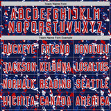 Custom Navy Red-White USA Style Patriotic Abstract Mosaic Confetti Sublimation Soccer Uniform Jersey