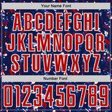 Custom Navy Red-White USA Style Patriotic Abstract Mosaic Confetti Sublimation Soccer Uniform Jersey
