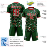 Custom Green Red-White USA Style Patriotic Abstract Mosaic Confetti Sublimation Soccer Uniform Jersey