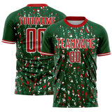 Custom Green Red-White USA Style Patriotic Abstract Mosaic Confetti Sublimation Soccer Uniform Jersey