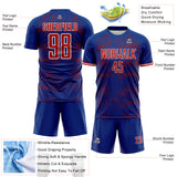 Custom Royal Red-White USA Style Patriotic Geometric Lines Sublimation Soccer Uniform Jersey