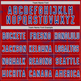 Custom Red Royal-White USA Style Patriotic Geometric Lines Sublimation Soccer Uniform Jersey
