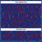 Custom Royal Red 3D Pattern Abstract Network Two-Button Unisex Softball Jersey