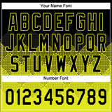 Custom Black Neon Yellow 3D Pattern Gradient Square Shapes Two-Button Unisex Softball Jersey