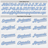 Custom White Navy Pinstripe Light Blue-Gray Two-Button Unisex Softball Jersey