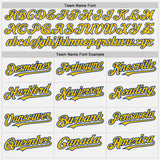 Custom White Royal Pinstripe Yellow Two-Button Unisex Softball Jersey