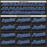 Custom Black Gray Pinstripe Royal Two-Button Unisex Softball Jersey