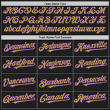 Custom Black Purple Pinstripe Old Gold Two-Button Unisex Softball Jersey