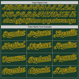 Custom Green Gold Pinstripe Gold Two-Button Unisex Softball Jersey