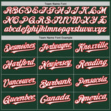 Custom Green Red Pinstripe White Two-Button Unisex Softball Jersey