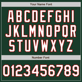 Custom Green Red Pinstripe White Two-Button Unisex Softball Jersey