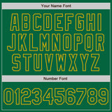 Custom Kelly Green Gold Pinstripe Gold Two-Button Unisex Softball Jersey