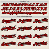 Custom Cream Black Pinstripe Red Two-Button Unisex Softball Jersey