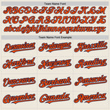Custom Cream Navy Pinstripe Orange Two-Button Unisex Softball Jersey