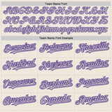 Custom Cream Purple Pinstripe Gray Two-Button Unisex Softball Jersey