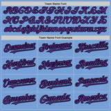 Custom Light Blue Black Pinstripe Purple Two-Button Unisex Softball Jersey