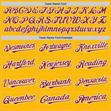 Custom Gold Crimson Pinstripe White Two-Button Unisex Softball Jersey