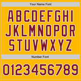 Custom Gold Crimson Pinstripe White Two-Button Unisex Softball Jersey